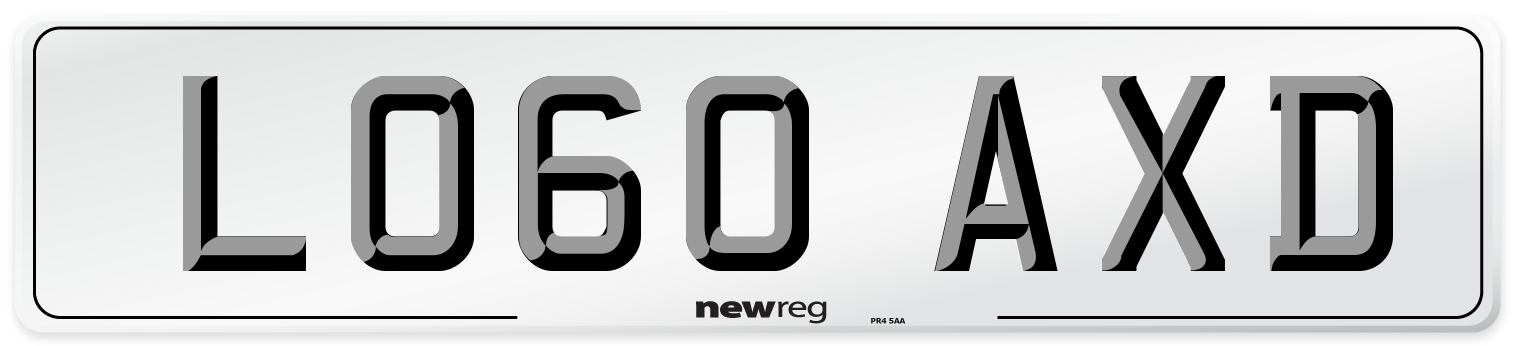 LO60 AXD Number Plate from New Reg